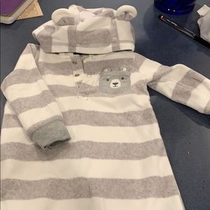 Carter’s 9m polar fleece bear onesie w/hood/ears.